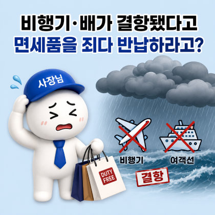 (4편)비행기 및 배가 결항됐다고 면세품 반납하지 않아도 됩니다!